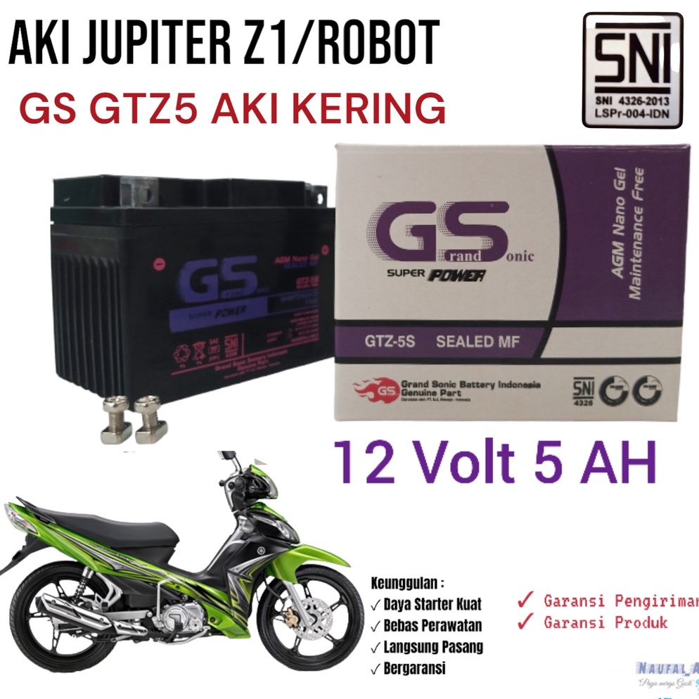 Jual Premium Aki Motor Jupiter Z1Robot GS GTZ5 Aki Kering LCZ | Shopee