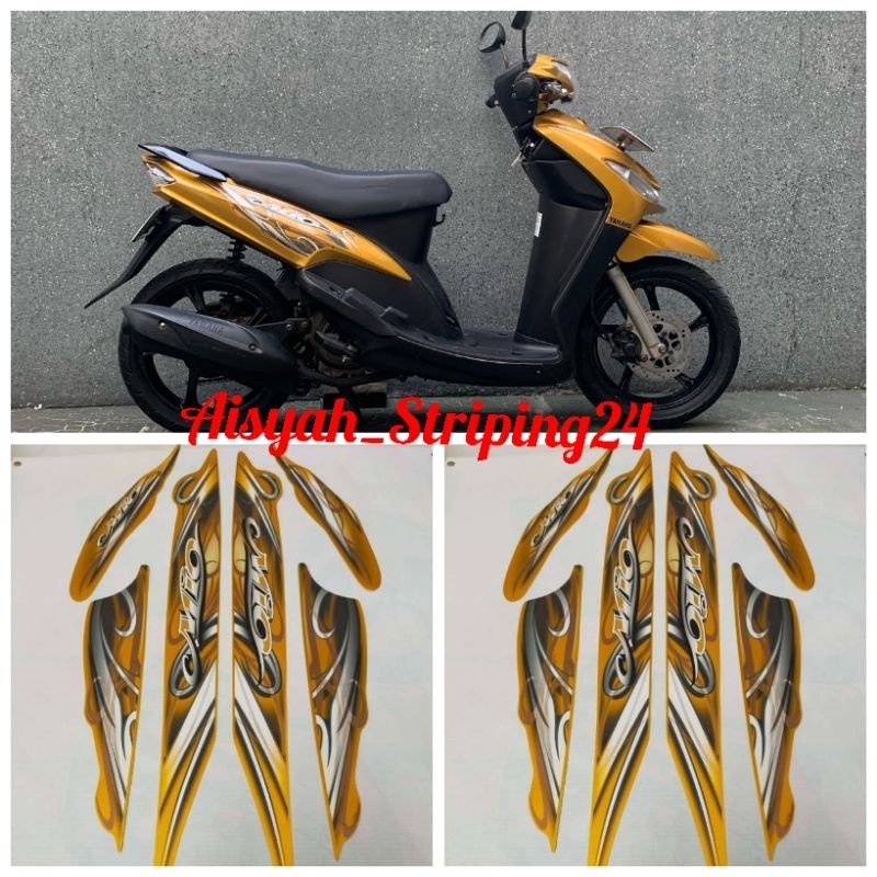 Jual Stiker Striping Yamaha Mio Sporty Cw Gold Shopee Indonesia