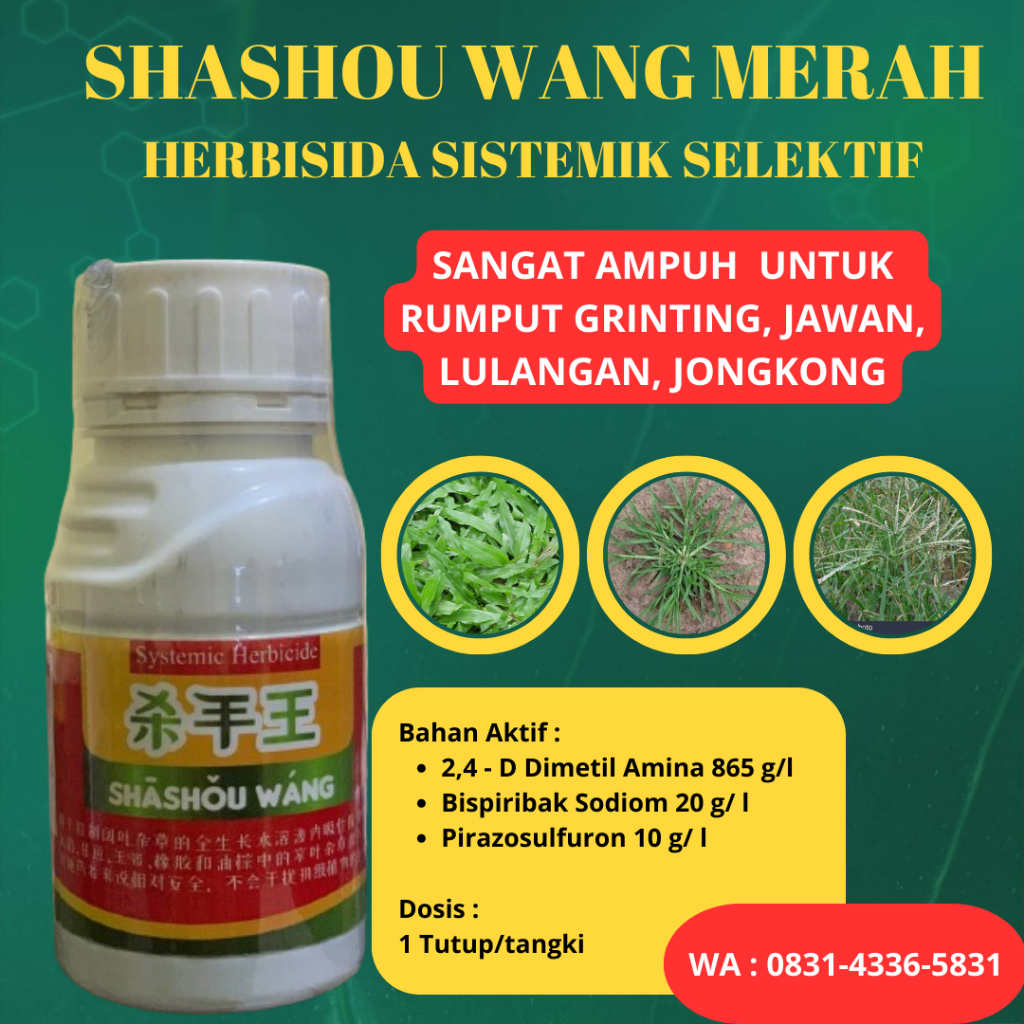 Jual Herbisida Sistemik Selektif Shashou Wang Merah Isi 200 ML Sangat ...