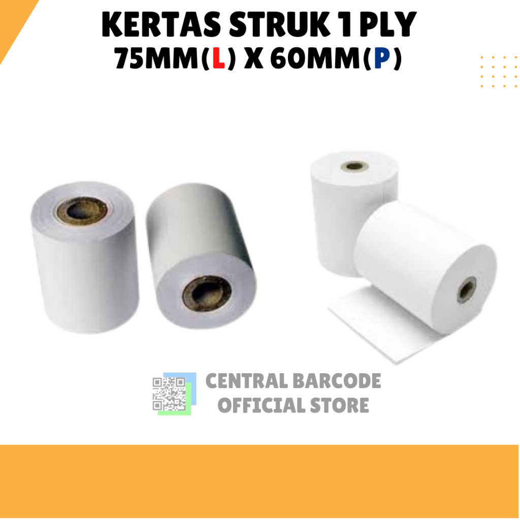 Jual Kertas Struk Kasir 1ply 75x60 Printer Kasir Dotmatrix Shopee