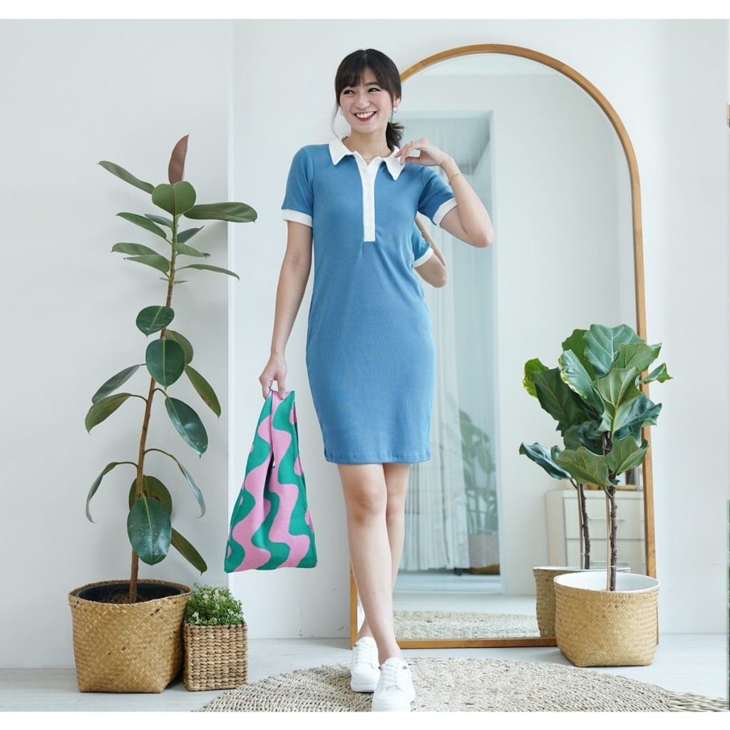 AMERICAN SLEEVE LAYERED KNIT DRESS AMERI AMERICAN SLEEVE LAYERED