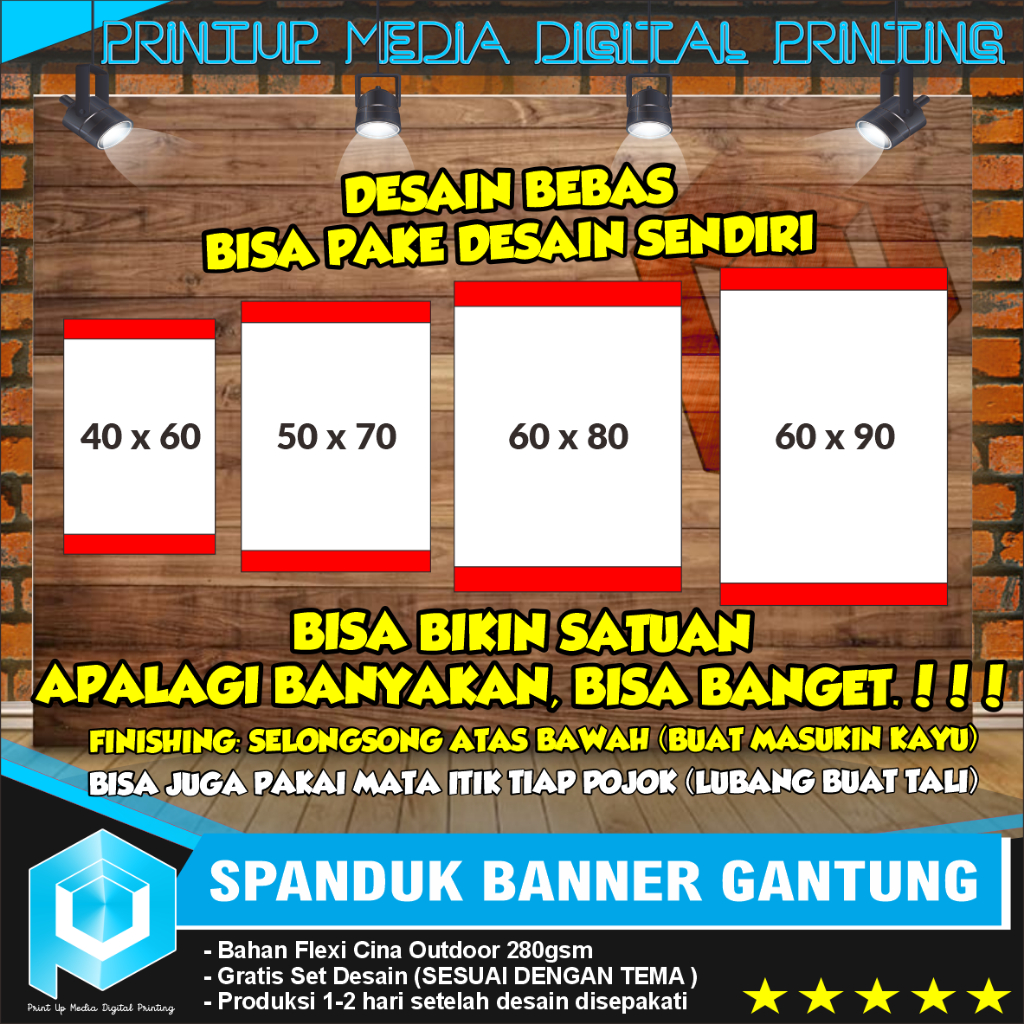 Jual BISA COD 1 HARI JADI SPANDUK BANNER PROMOSI TULISAN BEBAS DESAIN ...