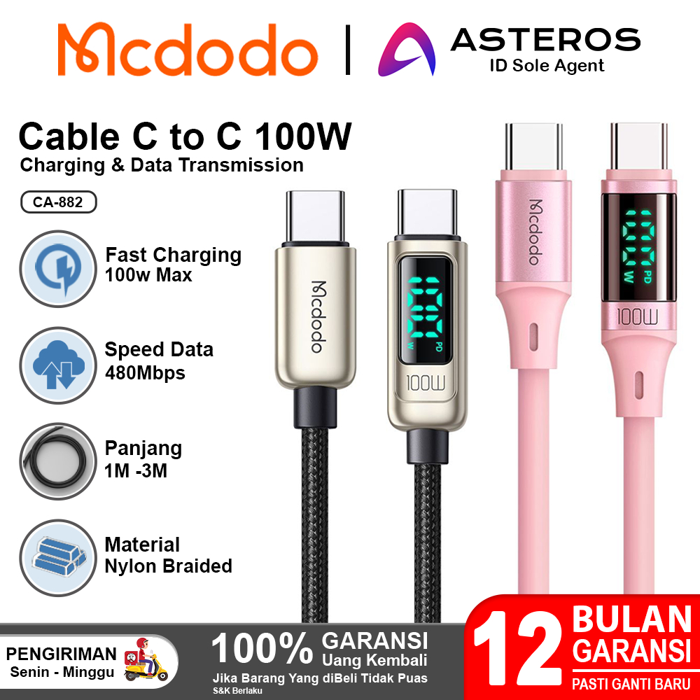 Jual Mcdodo Kabel Data Type C To Type C Pd Fast Charging Digital Display W A Ca Shopee