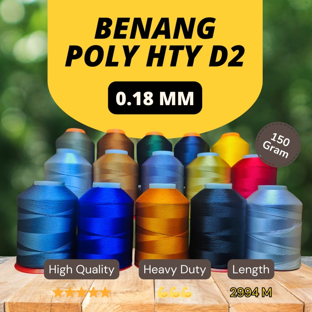 Jual Benang Poly HTY D2 [150 GRAM] [COCOK UNTUK JAHIT TAS, SEPATU, JOK ...