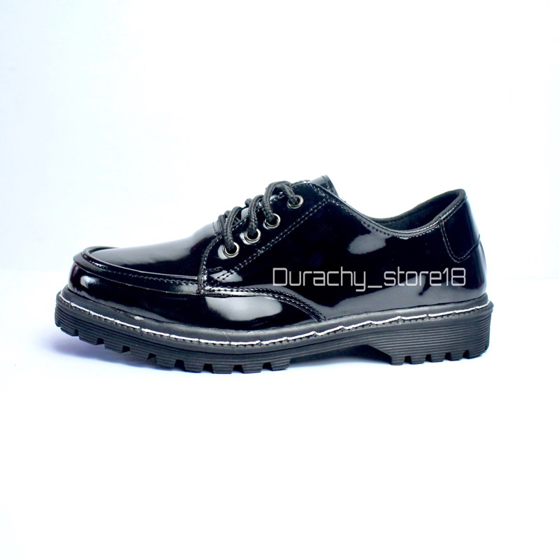 Jual DURACHY Sepatu Formal Pria Tali Hitam Glossy | Shopee Indonesia