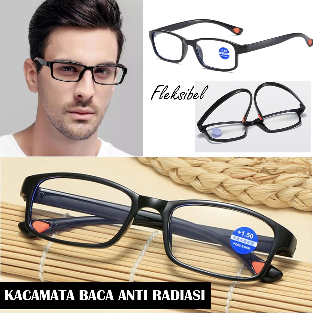 Jual Kacamata Baca Lensa Plus Anti Radiasi +1.00 sd + 2.50 Reading ...
