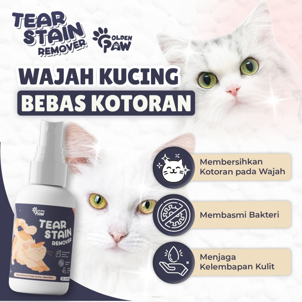 Jual Golden Paw Tear Stain Remover Spray Pembersih Mata Kucing yang