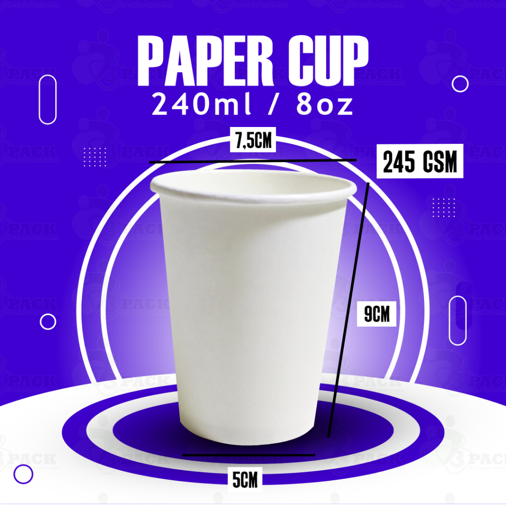 Jual paper cup kopi/ gelas kopi polos 240ml/8oz, termurah ,paling ...