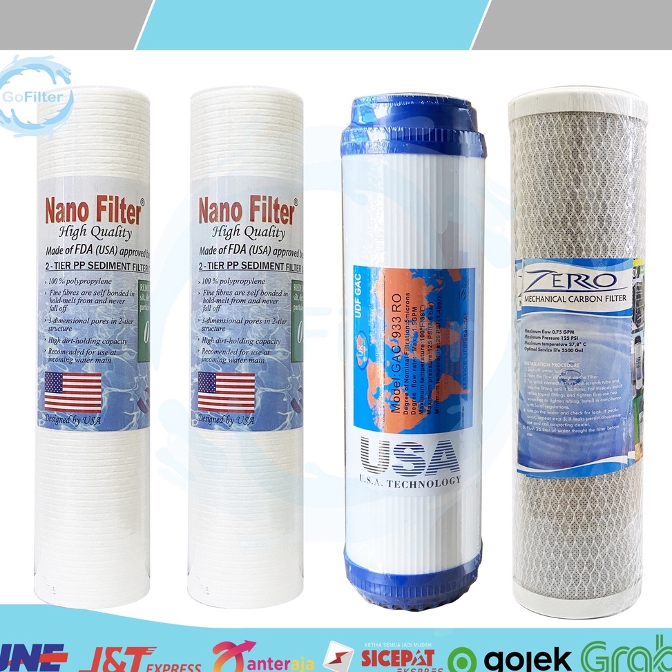Jual RGg PAKET REFILL FITER AIR 4 TAHAP AIR SUMUR PAM SPAREPART FILTER ...
