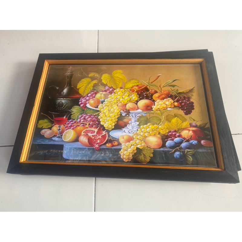 Jual Hiasan Dinding Lukisan Cetak Plus Bingkai Uk45cm X 65cm Gambar Buah Buahan Shopee Indonesia 