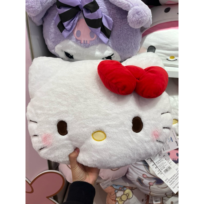 Jual MINISO X SANRIO hello kitty furry soft pillow head shape character