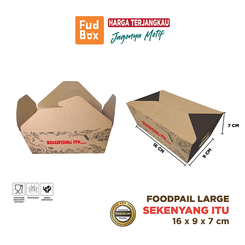 Jual Paper Rice Box isi 50 pcs Food Pail Kraft Large Motif Sekenyang ...