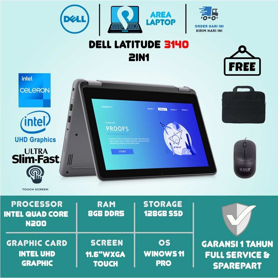 Jual Laptop 2in1 Dell Latitude 3140 Intel N200 Ram 8GB 256GB SSD Touch ...