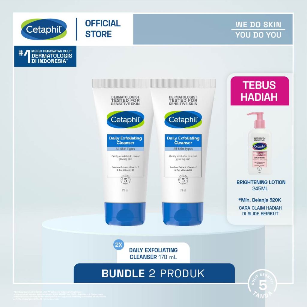 Jual Cetaphil Daily Exfoliating Cleanser 178ml Twin Pack dengan Vitamin