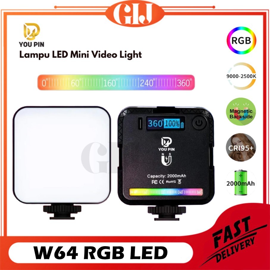Jual YOU PIN W64 RGB LED Video Light Magnetic Studio Video Foto ...