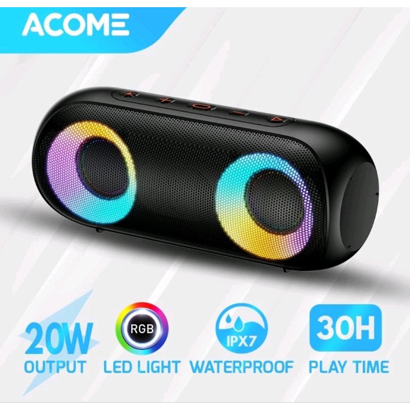 Jual Acome A20 20W Speaker Bluetooth Booming Bass Rave Party IPX7 ...
