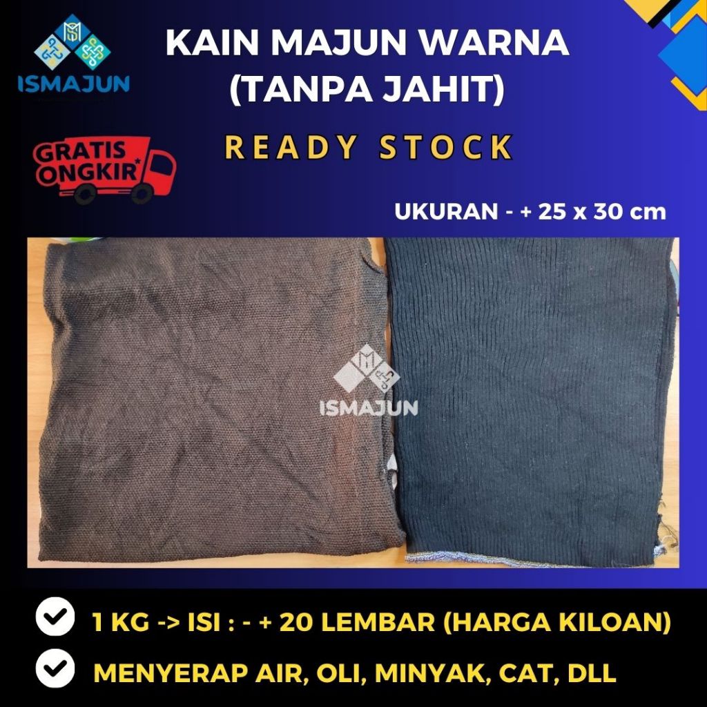 Jual KAIN MAJUN WARNA - UKURAN BESAR TANPA JAHITAN (1 kg) | Shopee