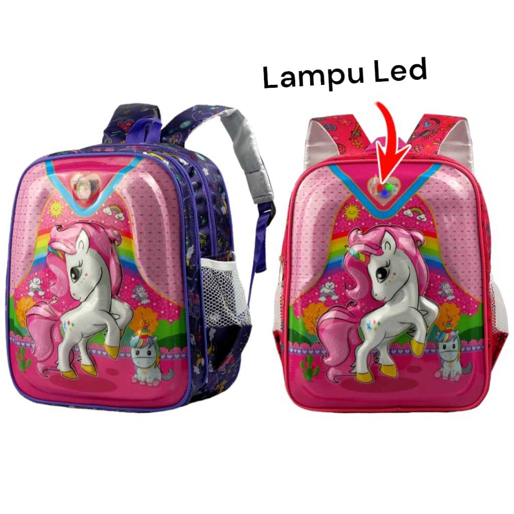 Jual Ransel Anak Sekolah Kuda Pony Tas Sd Cewek Lampu Led | Shopee ...