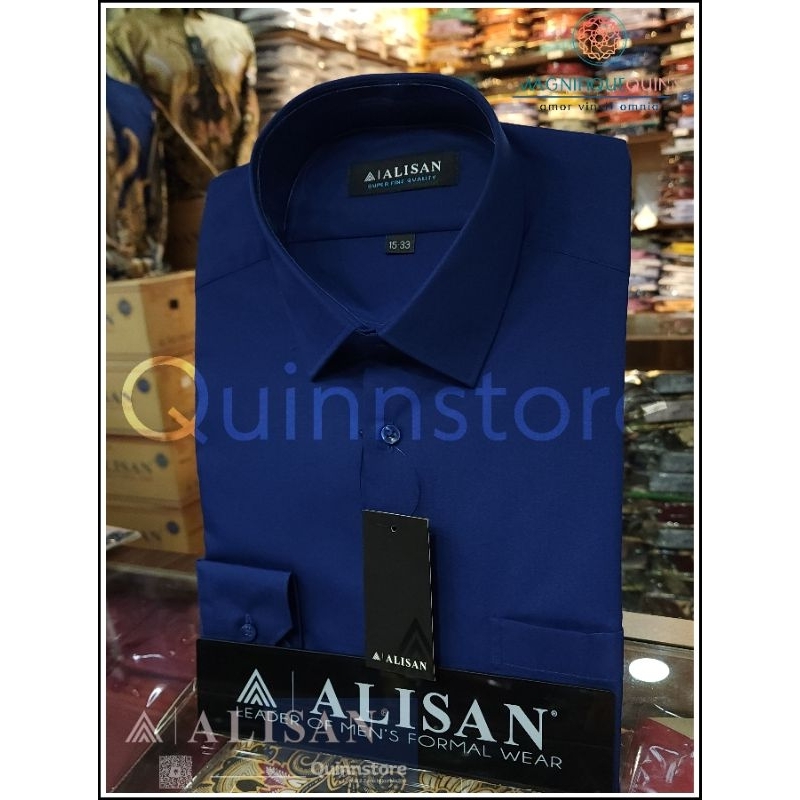 Jual ALISAN Original Kemeja Polos Lengan Panjang REGULER BIRU 7