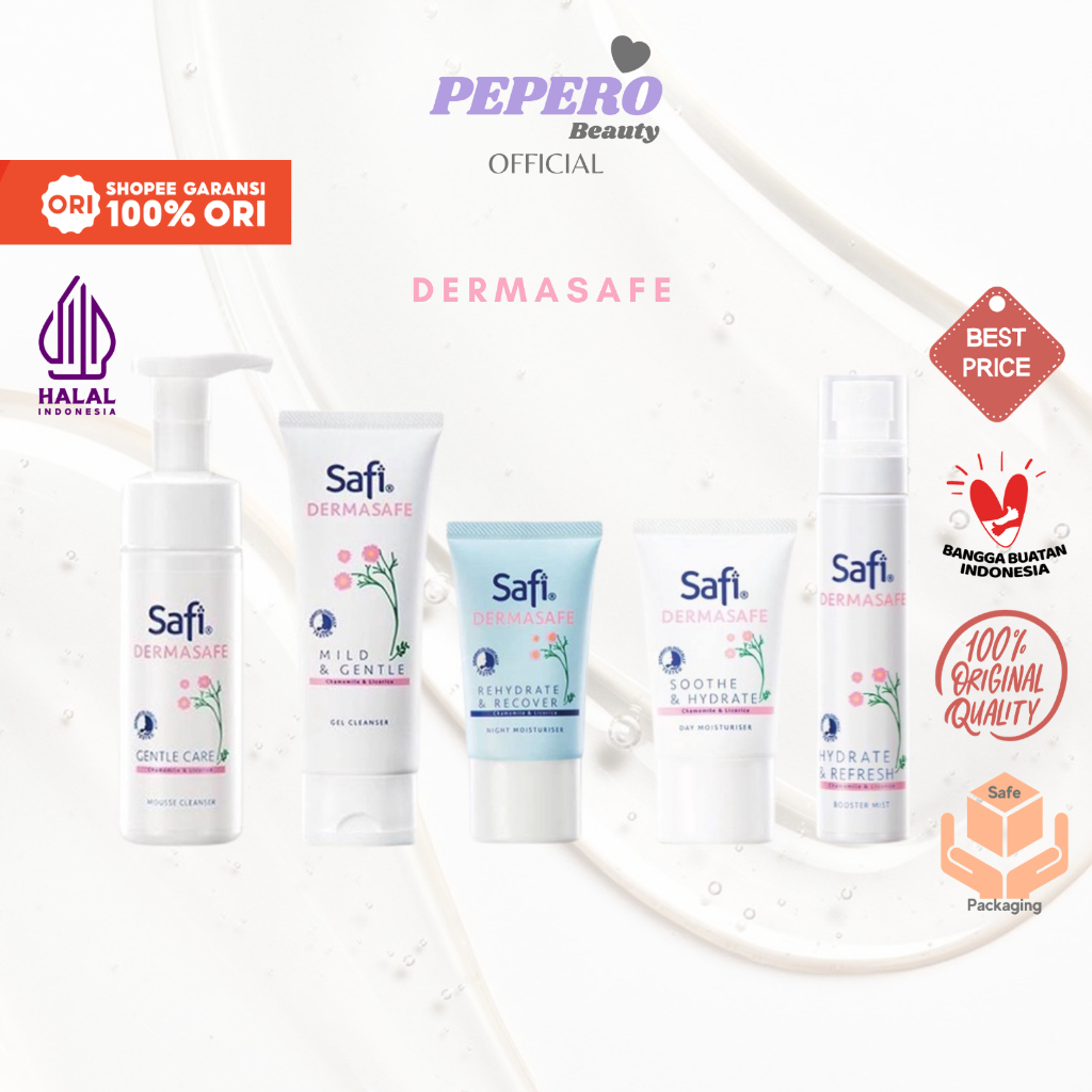 Jual SAFI Dermasafe Series (Gel Cleanser/ Mousse Cleanser/ Night & Day ...