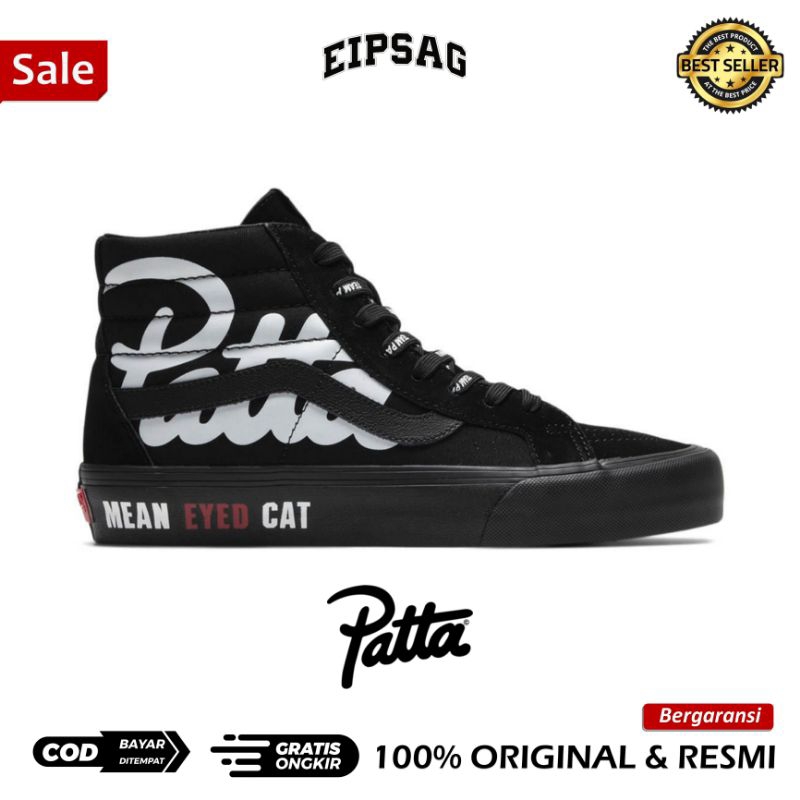 Vans Vault OG SK8-Hi Reissue LX Patta Black/Black RESMI ORIGINAL