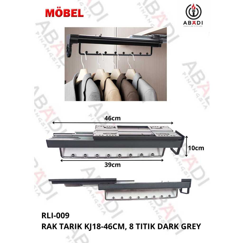 Jual Rak Rel Lemari Gantungan Baju Wardrobe Tarik Pull Out Drawer