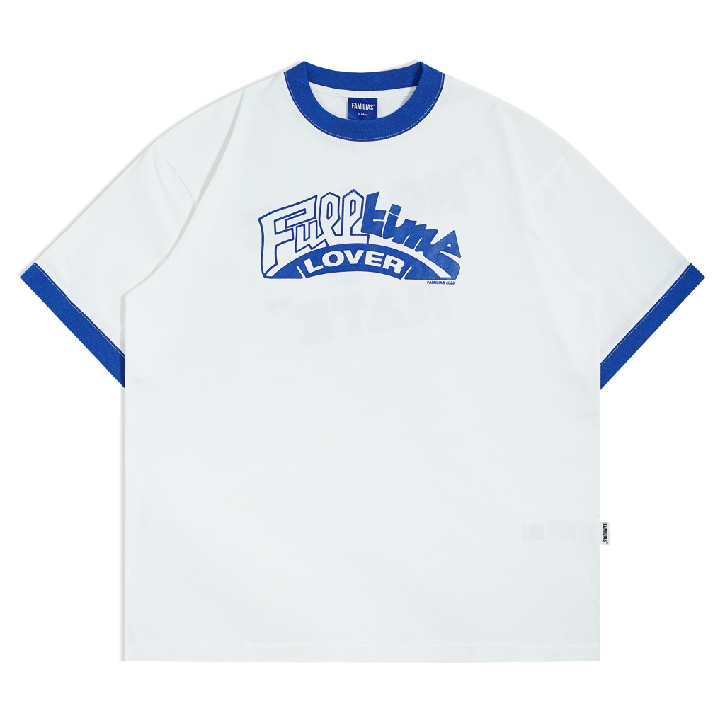 Jual Familias - White & Royal Blue Ringer Tee - Nago | Shopee Indonesia