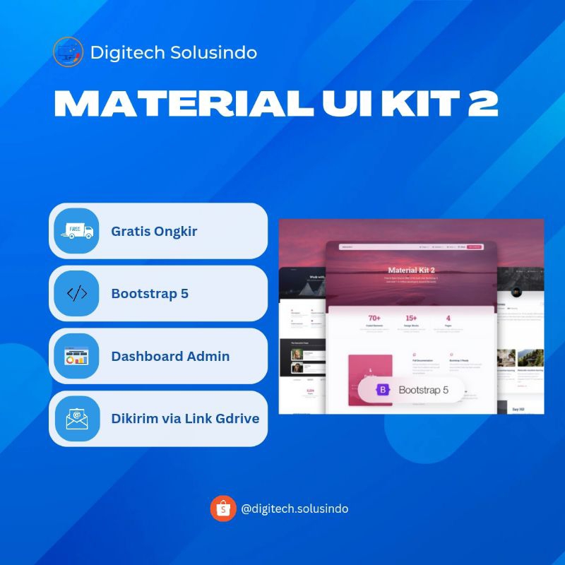 Jual Bootstrap 5 Material UI Kit 2 Dashboard Admin Shopee Indonesia