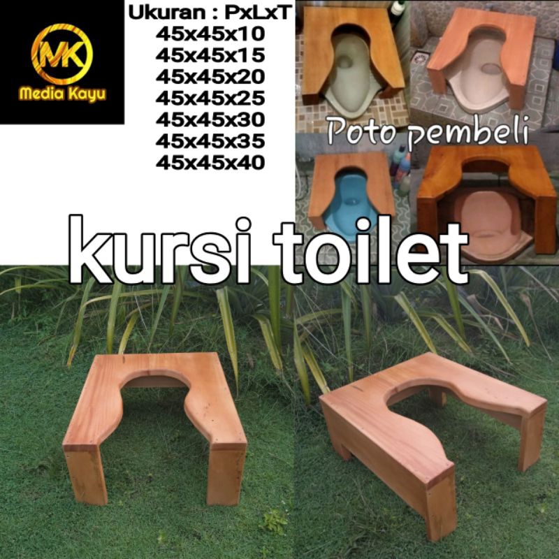 Kursi toilet wc duduk lansia kloset jongkok kayu bangku