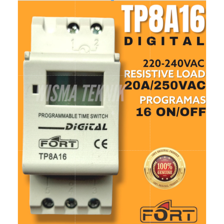 Jual TIMER Weekly Digital Timer TP8A16 Fort | Shopee Indonesia
