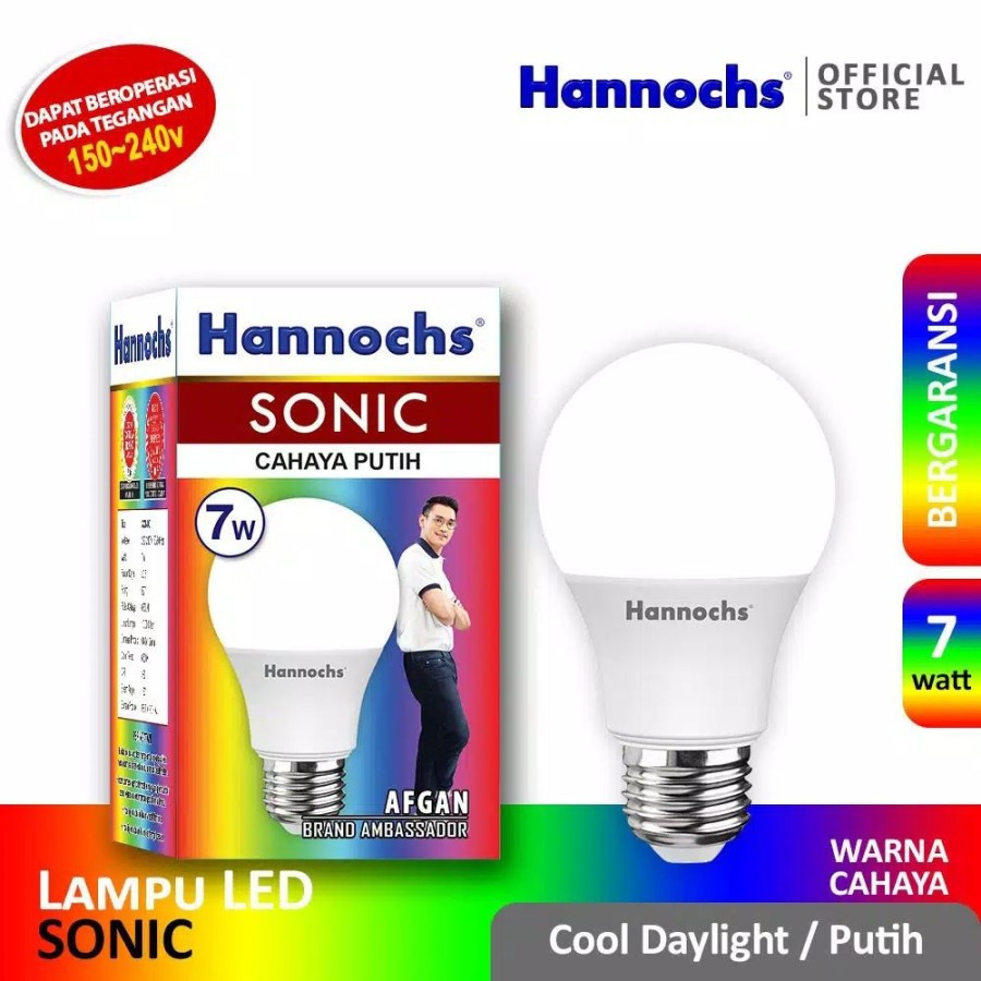 Jual Hannochs Lampu Bohlam LED Sonic 7 Watt Cahaya Putih Original ...