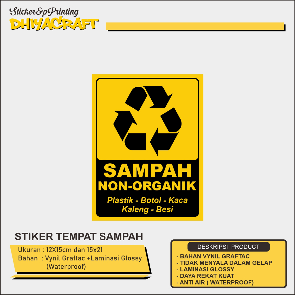 Jual STIKER SAMPAH B3, STIKER SAMPAH ORGANIK, STIKER SAMPAH ANORGANIK ...