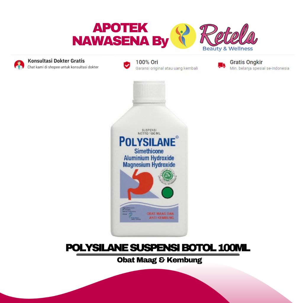 Jual POLYSILANE SUSPENSI 100ML / OBAT MAAG & KEMBUNG | Shopee Indonesia