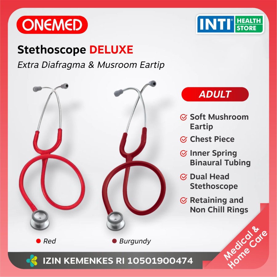 Jual Onemed Stetoskop Deluxe Dewasa Stethoscope Economic Packaging Shopee Indonesia 6810