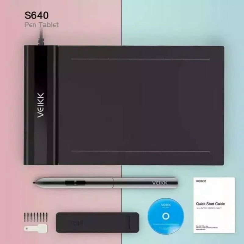 Jual VEIKK S640 Digital Graphic Drawing Pen Tablet Gambar dan OSU 8192 Pressure 6x4 Shopee