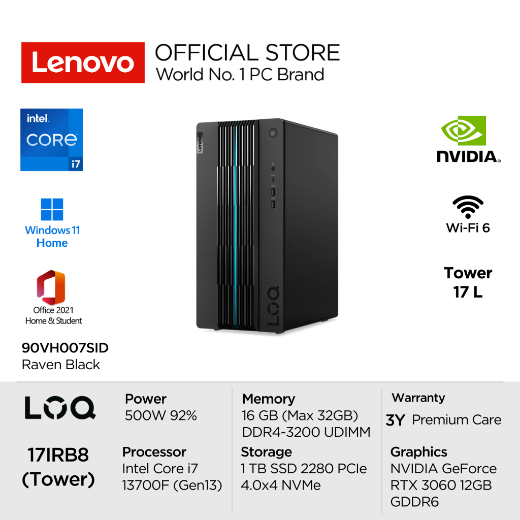 Jual lenovo pc gaming loq 17irb8 7sid intel core i7 13700f win11 home