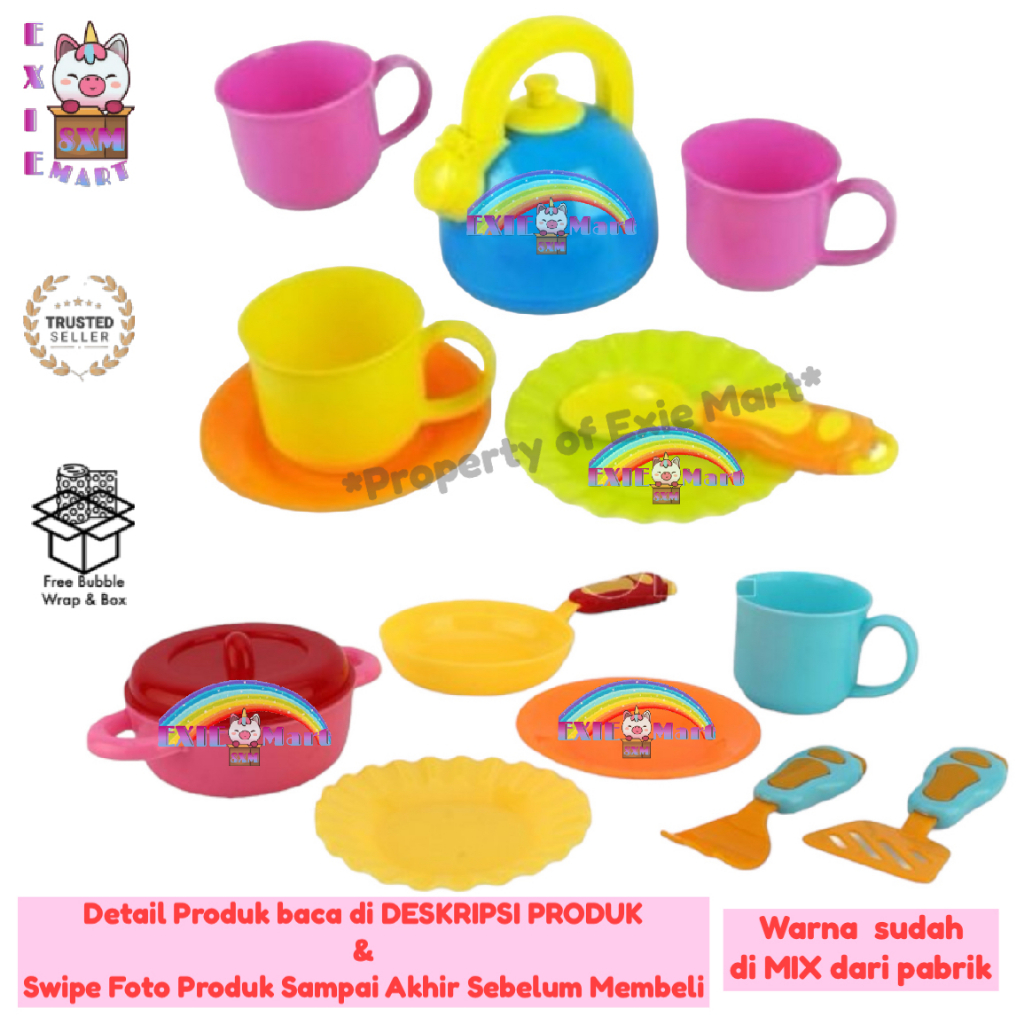 Jual MAINAN ANAK KOKI CILIK TEKO PANCI TEFLON CANGKIR TEH SET [KGP198 ...