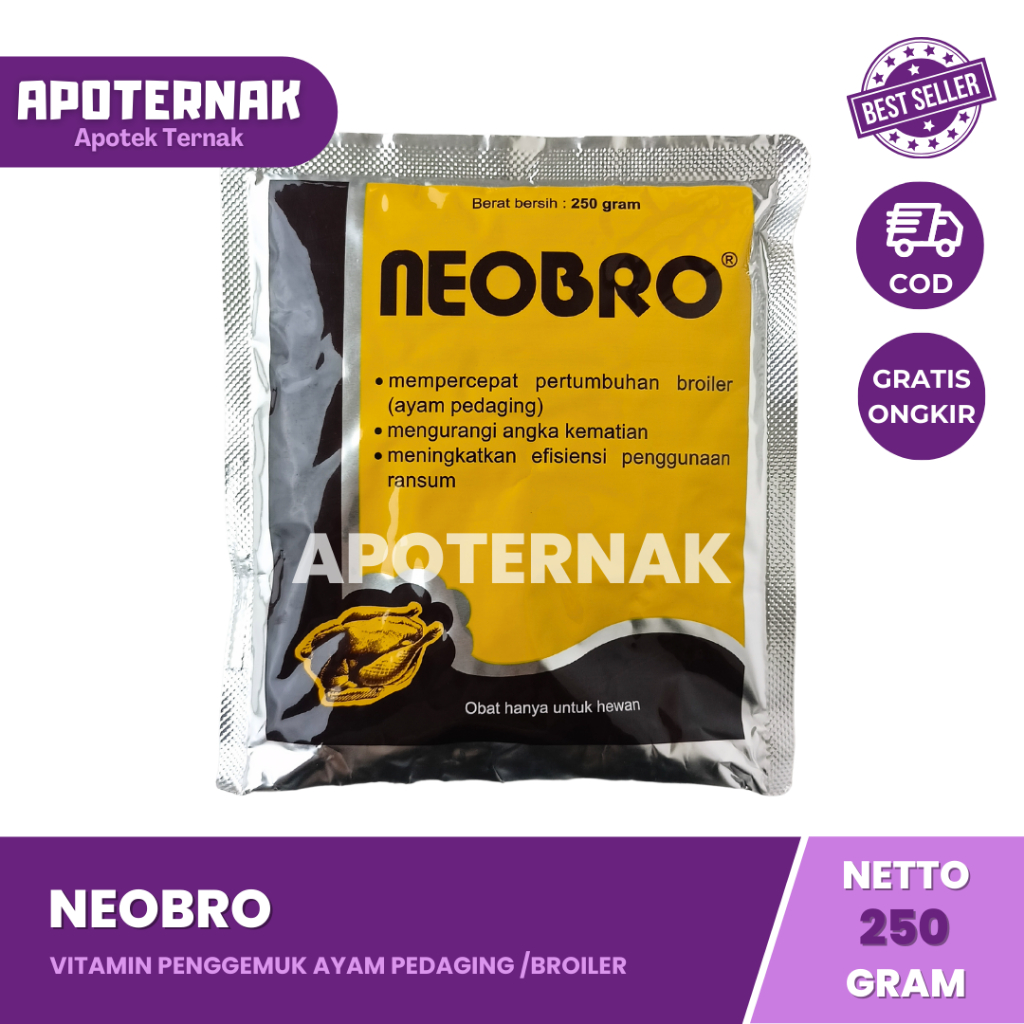Jual NEOBRO 250 gr | Multivitamin Penambah Berat Bobot Penggemuk Ayam ...