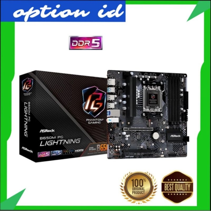 Jual ASRock B650M PG LIGHTNING | B650 AM5 DDR5 MATX - Motherboard AMD ...