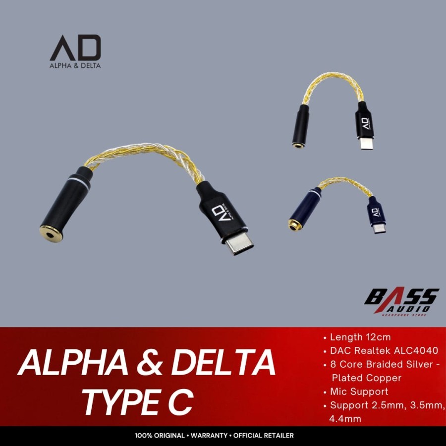 Jual Alpha & Delta USB Type-C Adapter 4.4mm Realtek 32bit / 384Khz DAC ...
