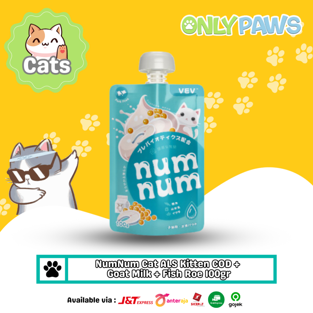 Jual NumNum Kitten Food Cod + Goat Milk + Fish Roe 100gr | Shopee Indonesia