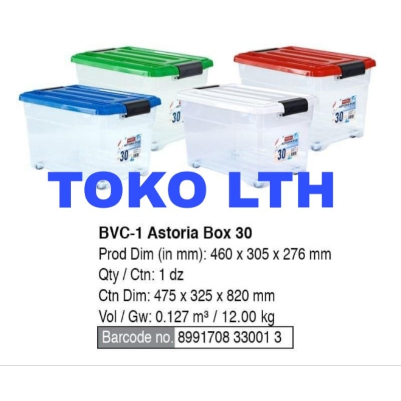 Jual CONTAINER BOX RODA ASTORIA 30 LITER BVC-1 BASIC HOME LS CB30 KOTAK ...
