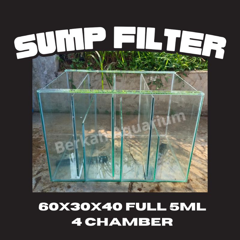 Jual Sump Filter Aquarium Kaca Ukuran 60x30x40 5 ml 4 Chamber | Shopee ...