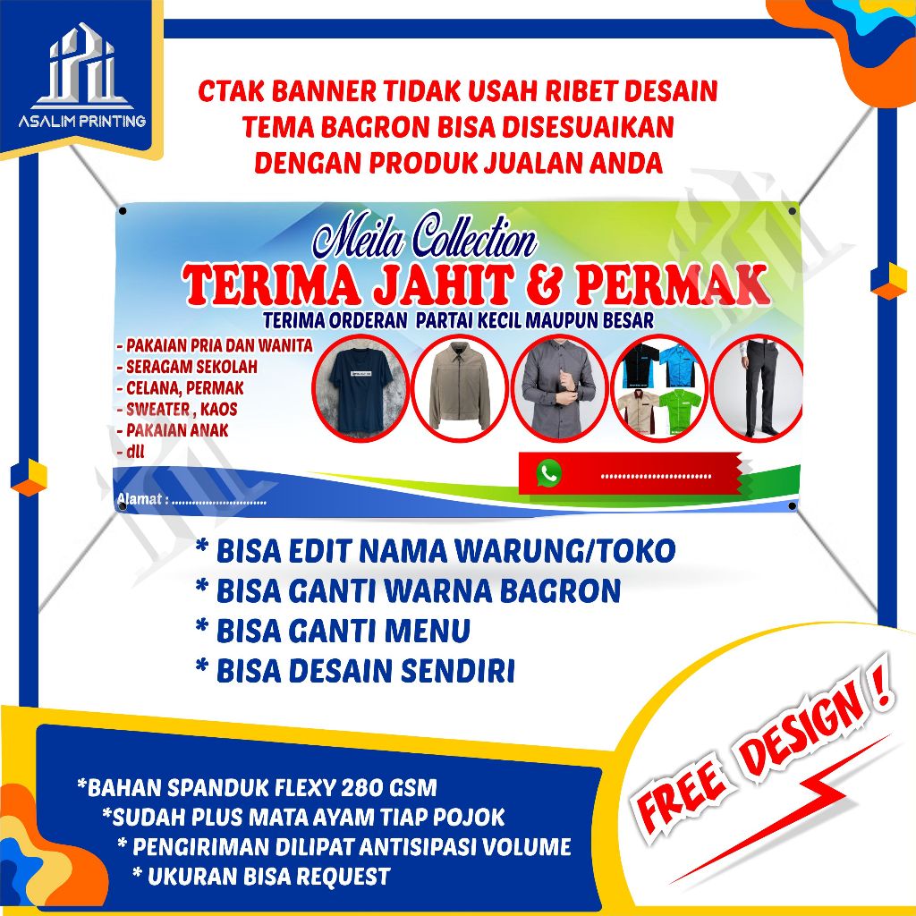 Jual Spanduk Penjahit Backdrop Dagang Promosi Jualan Usaha Cetak X ...