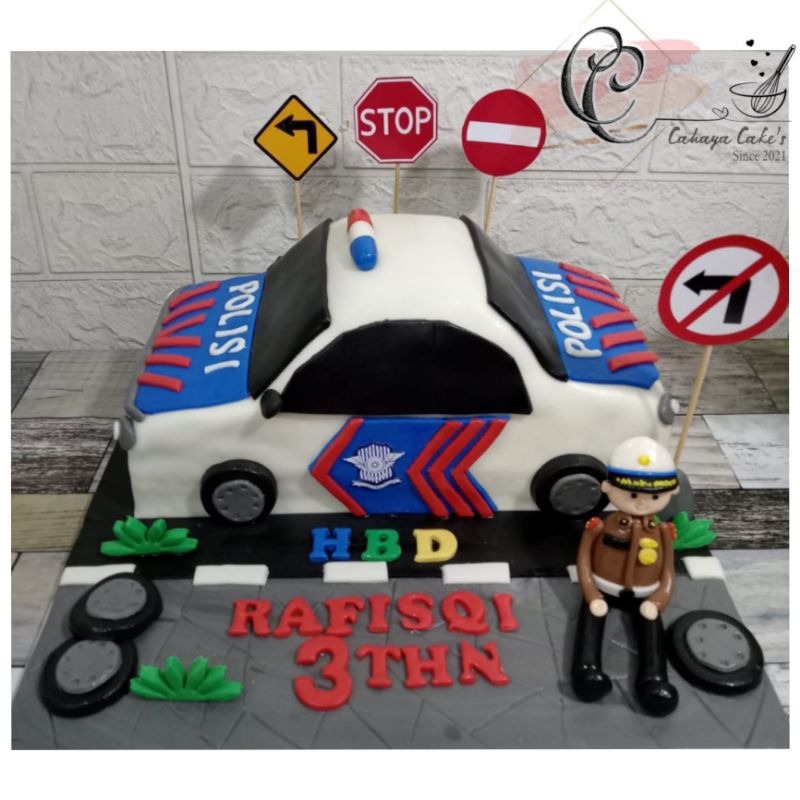 Jual Kue Ulang Tahun Mobil Polisi / Police Car Cake / Kue Ultah Karaker