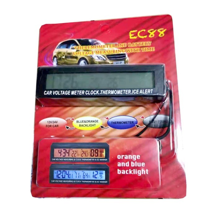 Jual Thermometer Jam Digital LCD Mobil Voltage Monitor | Shopee Indonesia
