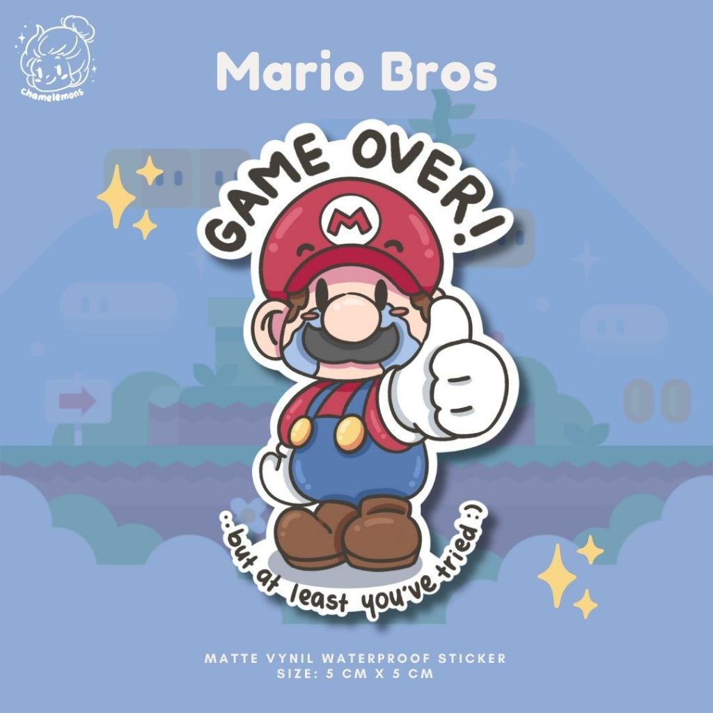 Jual Mario Bros Meme - Waterproof Vynil Matte Sticker | Uk. 5 x 5 cm ...
