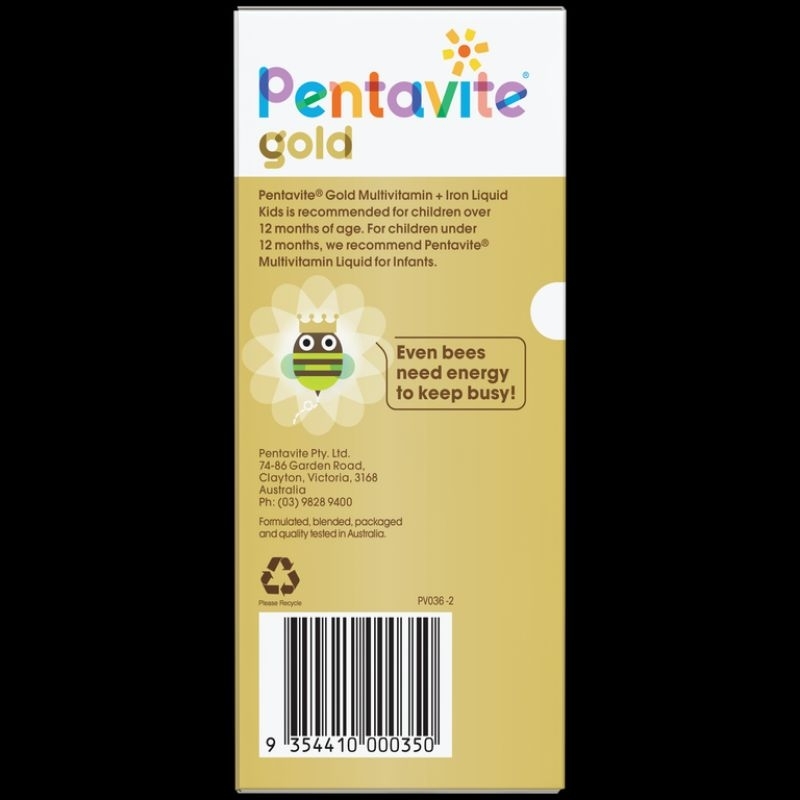 Jual Pentavite® Gold Multivitamin + Iron Liquid Kids 200ml | ORIGINAL ...