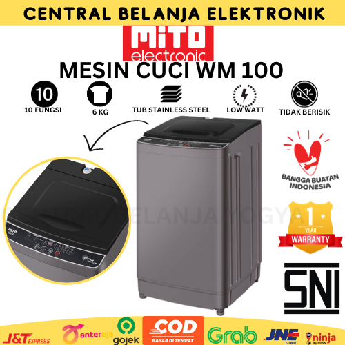 Jual MESIN CUCI 1 TABUNG OTOMATIS MITO 6 LITER WM 100 / MESIN CUCI MITO