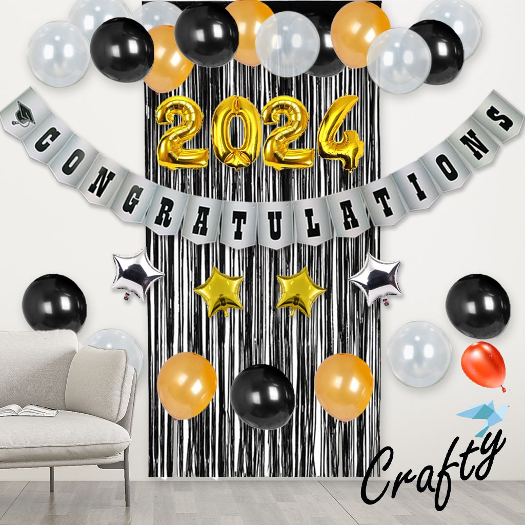 Jual [PAKET] Dekorasi Balon SIMPLE CONGRATULATION CURTAIN Acara